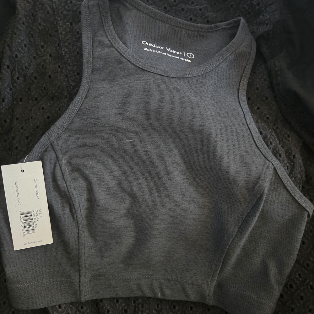 Outdoor Voices Gray Crop Top